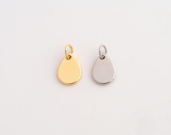 5 pcs 18K Gold Filled Water Drop Charm,Tear Drop Pendant,Water Drop Necklace Charm, DIY Jewelry Supplies, 14.2x8.2x1.5mm