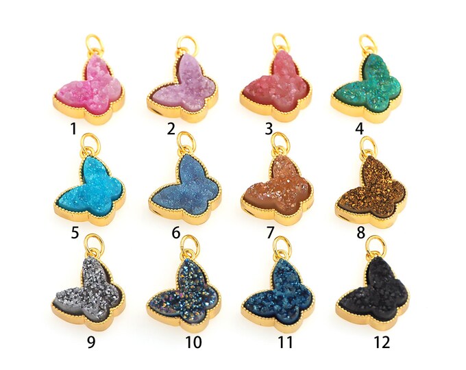18K Gold Filled Butterfly Pendant,Butterfly Charms,Simple pendant Bracelet Necklace for DIY Jewelry Making Supply,20.5x14.5x6.7mm