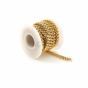 1Meter Gold kubanische Kette, halbfertige Kette, kubanische Kette, Gold Bordstein Kette, vergoldete Kette, geeignet für Schmuckherstellung