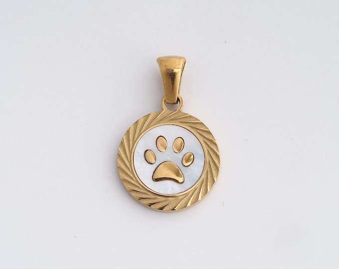 Stainless Steel Paw Print Pendant,Animal Foot Charms,Enamel Paw Print Charm Bracelet Necklace for DIY Jewelry Making Supply,23x15x1.6mm