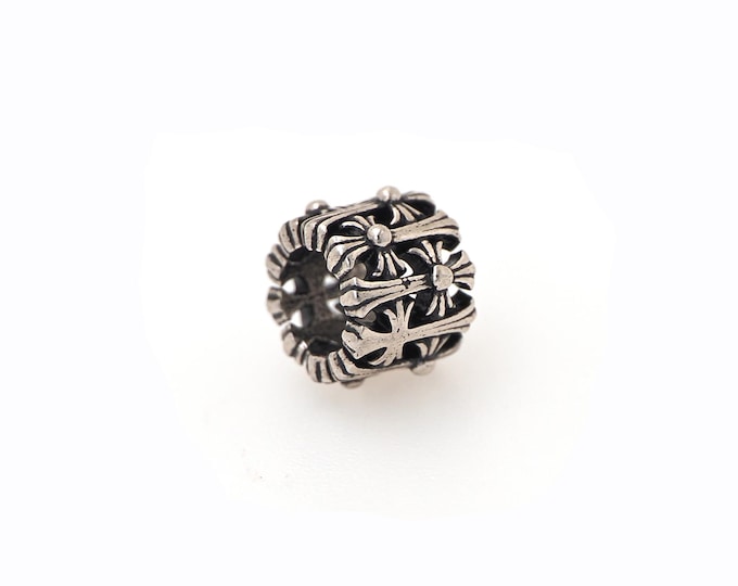 Silver Filled Tube Beads,Tube Spacer Beads,Round Beads,Large Hole Beads DIY Jewelry Supplies,8x6.3mm