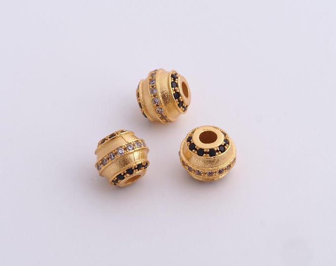 18K Gold Filled Round Spacer Beads,Gold Ball Beads, Tube Beads DIY Bracelet Necklace Earrings Jewelry Making,7.5x6.7mm