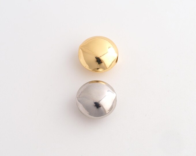 Gold Round Flat Beads, 18K Gold Filld Round Beads,for Jewelry Making Supplies,11.7x11.5x7mm Hole 2.2mm