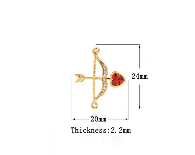 18K Gold Filled Bow And Arrow Pendant,Gold Dainty Weapon Charms,Weapon Charm Bracelet Necklace for DIY Jewelry Making Supply