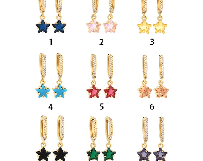 1pair 18K Gold Filling Star Earrings,Gold Dainty Star Earring,Simple Earrings,Gift for Her
