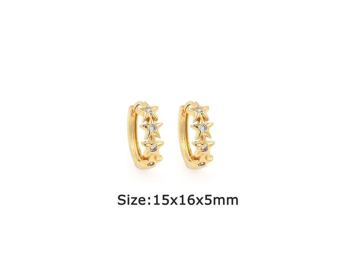 1pair 18K Gold Filling Star Earrings,Gold Dainty Star Earring,Simple Earrings,Gift for Her