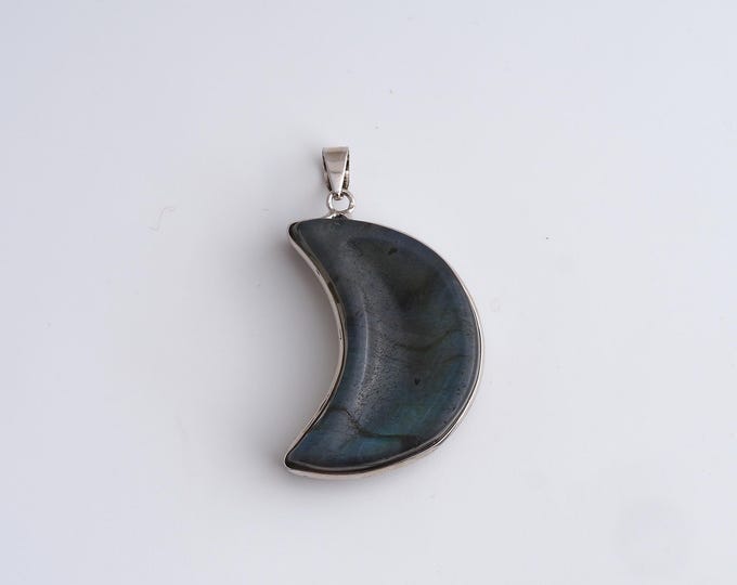 Crescent Moon Gemstone Pendant,Natural Stone Charms,Celestial Crystal Gemstone Charm DIY Jewelry Making Supply,42.2x23.7x8.7mm