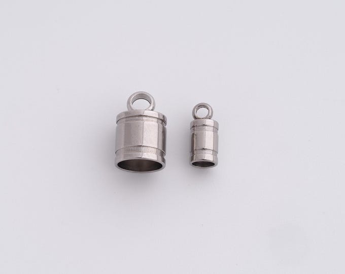 25 pcs Stainless Steel Bead Caps,Cord End Cord Tip Solid End Cap ,Spacer Jewelry, DIY Jewelry Making