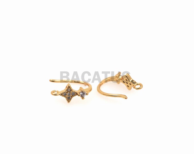 1Pair Polaris Hook Ear Line Star Earring Hook DIY Earring Accessories French Hook Ear Line 18K Gold Filling