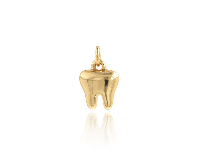 5 pcs Tooth Pendant,18K Gold Filled Minimalist Necklace, Tooth Pendant, DIY jewelry Making Accessories,12.4x8x3.6mm
