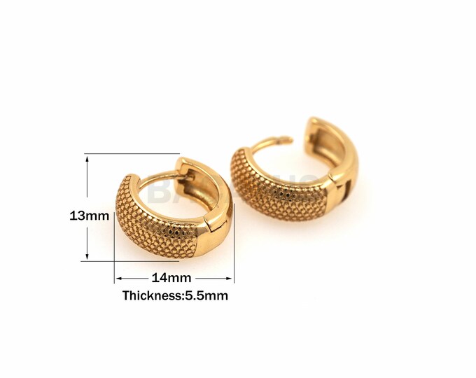 1Pair Hoop Earrings Hoop Earrings Gold Hoop Earrings Ladies Fashion Banquet Gift Accessories 18K Gold Filling 13x14x5.5mm