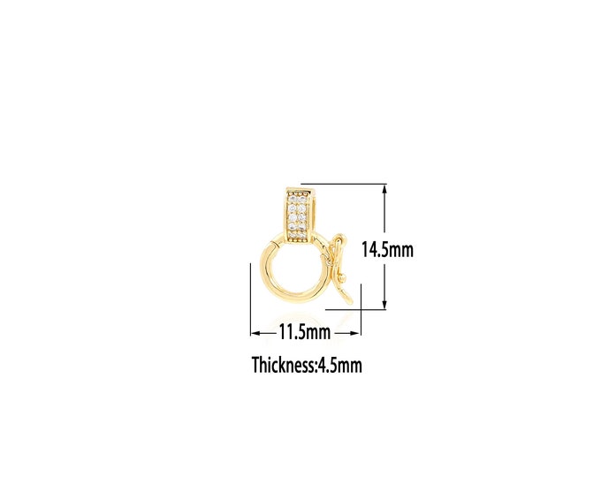 18K Gold Filled Round Pendant,Gold Round Clasp Charms, Round Charm Bracelet Necklace for DIY Jewelry Making Supply