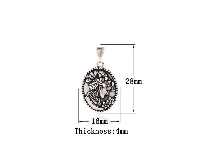 Platinum Mom Pendant,Platinum Dainty Oval Charms,Simple pendant Bracelet Necklace for DIY Jewelry Making Supply