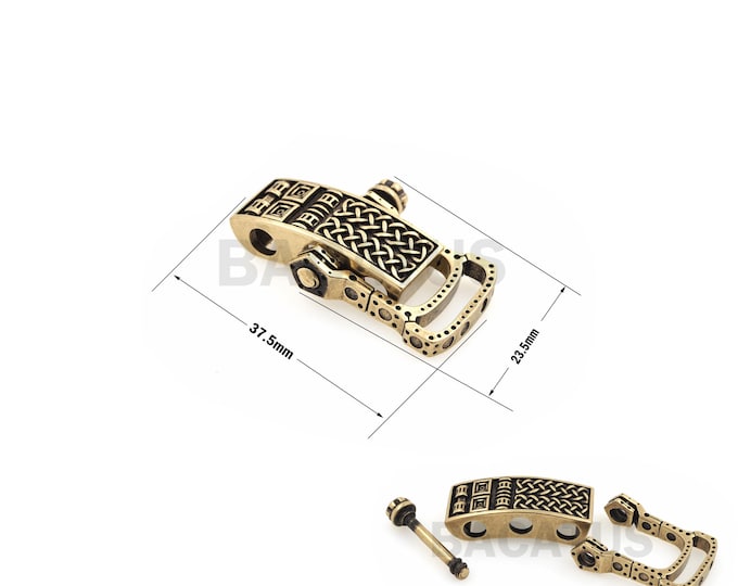 1PCS Antique Style Adjustable U-Shaped Buckle, Brass screw Buckle, Bracelet Buckle, Necklace Buckle, Suitable for Paracor Survival Products