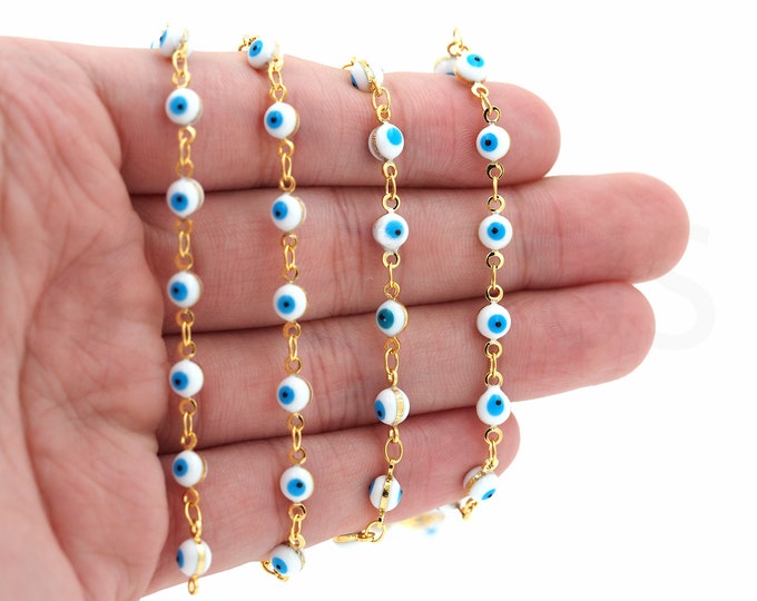 Enamel Chain, 18K Gold Filled Eye Chain, Enamel Charms, Square Chain, Welded Chain, DIY Bracelet Necklace Supplies, 4.6x4.2mm