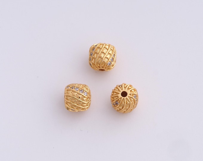 18K Gold Filled Round Spacer Beads,Gold Ball Beads, Tube Beads DIY Bracelet Necklace Earrings Jewelry Making,7.2x7mm