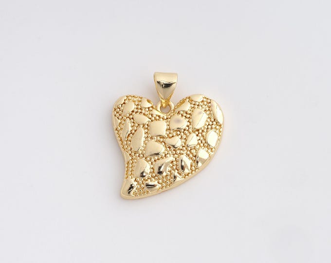 18K Gold Filled Heart Pendant,Love Pendant, Heart Pendant, Jewelry Accessories 23.8x20x3.4mm