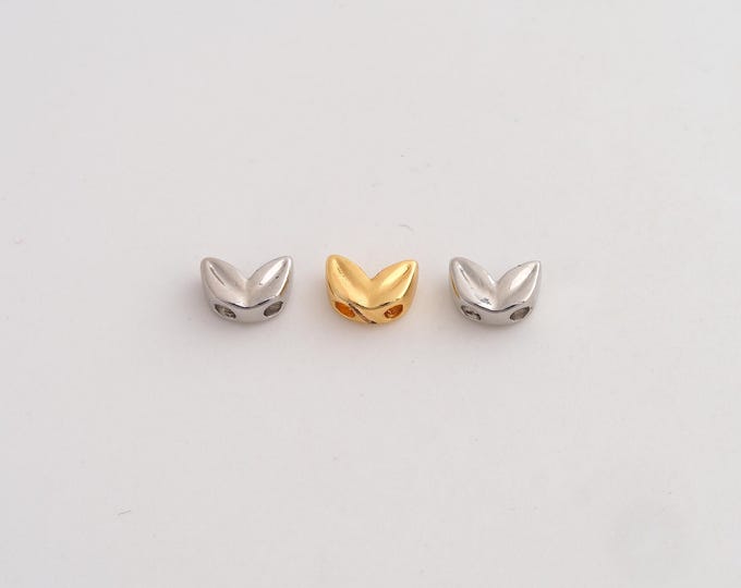 10 pcs Gold Leaf Beads,18K Gold Filld Leaf Beads,for DIY Jewelry Making Supplies,7.3x5x3.2mm Hole 1.8mm