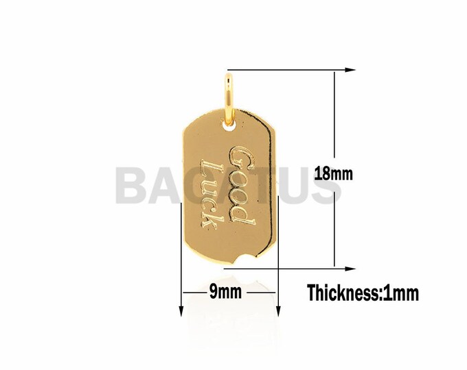 1pcs Square pendant, simple necklace bracelet, DIY jewelry production 18x9x1mm