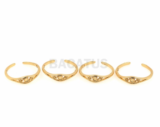 1pcs, 18K Gold Filled Adjustable Ring, Gold Open Ring, Thin Ring, Minimalist Ring, Eye Ring, Pattern Ring, Gift For Her