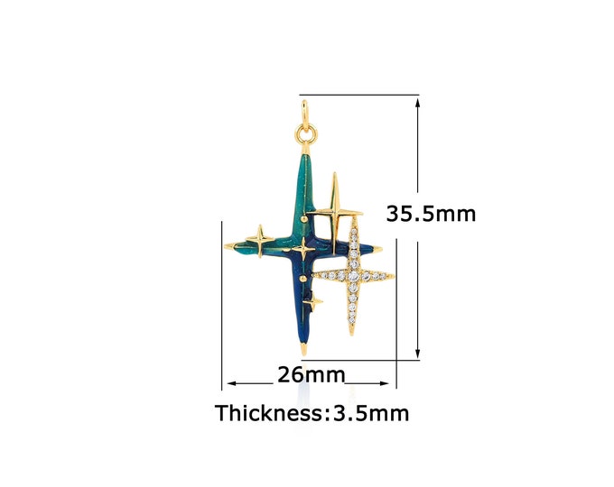 18K Gold Filled Star pendant,Gold Dainty Star Charms,Simple pendant Bracelet Necklace for DIY Jewelry Making Supply