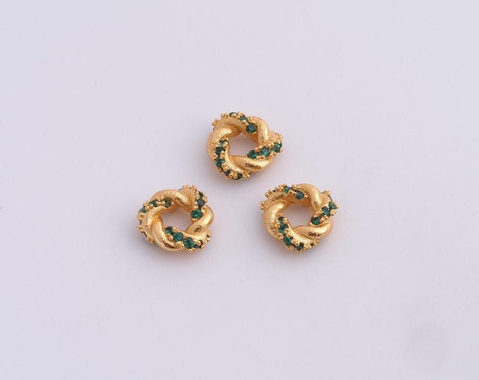 18K Gold Filled Twist Spacer Beads,Gold Flat Beads, Twist Beads DIY Bracelet Necklace Earrings Jewelry Making,7.5x2.8mm
