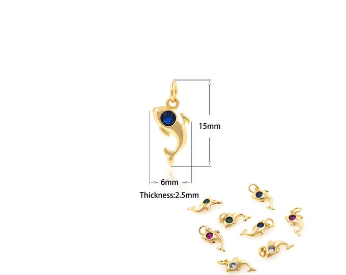 1PCS Small Carp Pendant Tiny Glossy Carp Pendant Necklace Exquisite Gold Filled Jewelry DIY Bracelet Making Supplies Marine Life 15x6x2.5mm