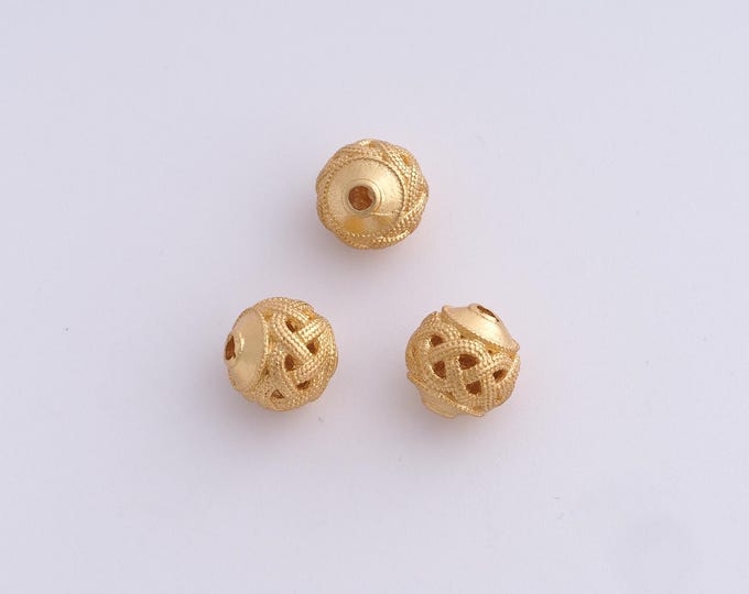 18K Gold Filled Round Spacer Beads,Gold Ball Beads, Tube Beads DIY Bracelet Necklace Earrings Jewelry Making,8x7.8mm