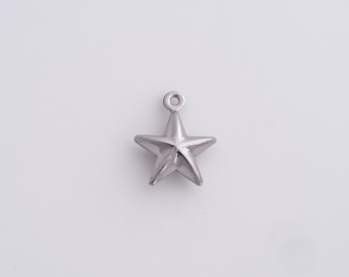 25 pcs Stainless Steel Star Pendant,Celestial Necklace,Starburst Pendant, DIY jewelry Making Accessories,14.2x11.8x4.8mm