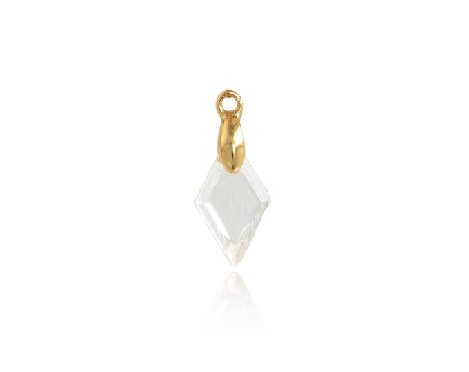 Square Pendant,18K Gold Filled Square Necklace, Micropavé CZ Square Pendant, DIY jewelry Making Accessories,17x8x6.5mm