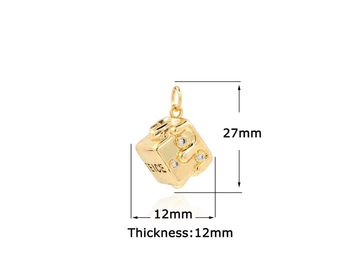 18K Gold Filled Cake Pendant,Gold Dainty Cake Charms,Cake Charm Bracelet Necklace for DIY Jewelry Making Supply