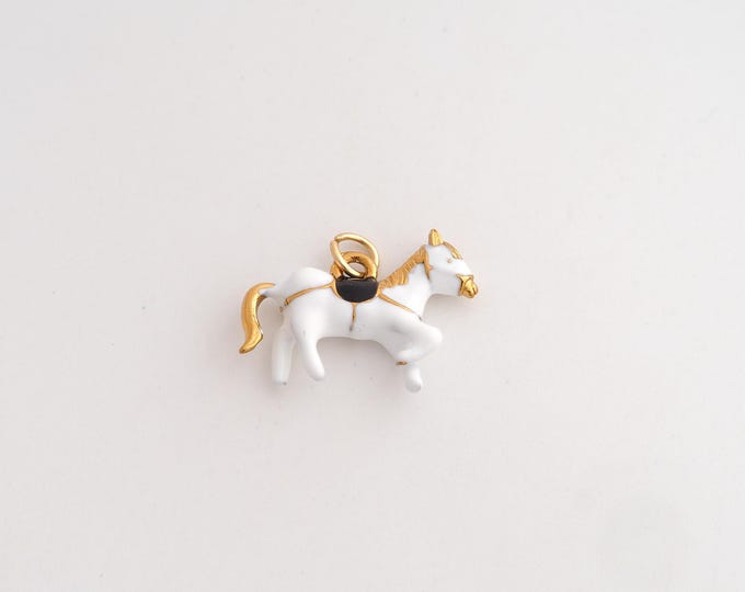 Stainless Steel Horse Pendant,Enamel Animal Charms,Horse Charms for DIY Jewelry Making Supply,11.8x17x3.6mm