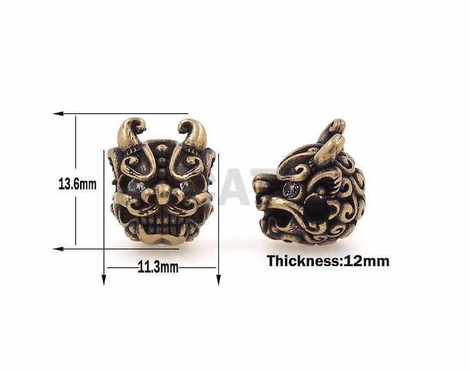 Bibcock Beads, Retro Faucet Spacer Beads,Dragon Jewelry, 3D Carved Dragon Head Gasket, DIY Unique Jewelry Making Accessories 1pcs
