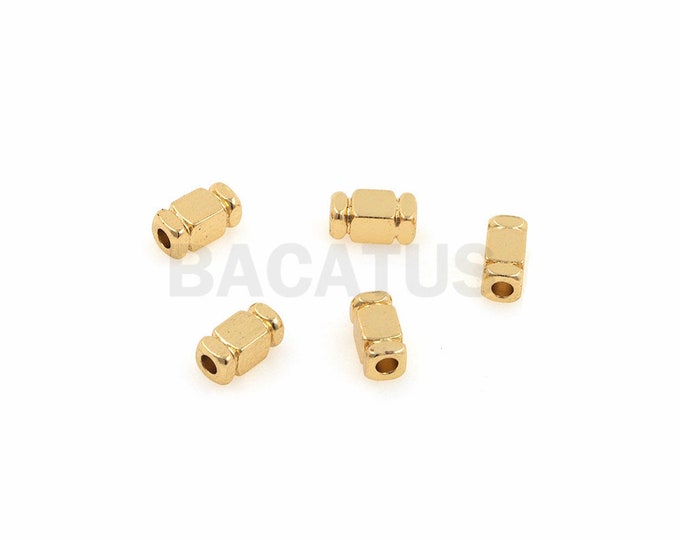 Long barrel beads, DIY bracelet necklace jewelry barrel spacer beads accessories, tube spacer beads, brass barrel beads 1pcs