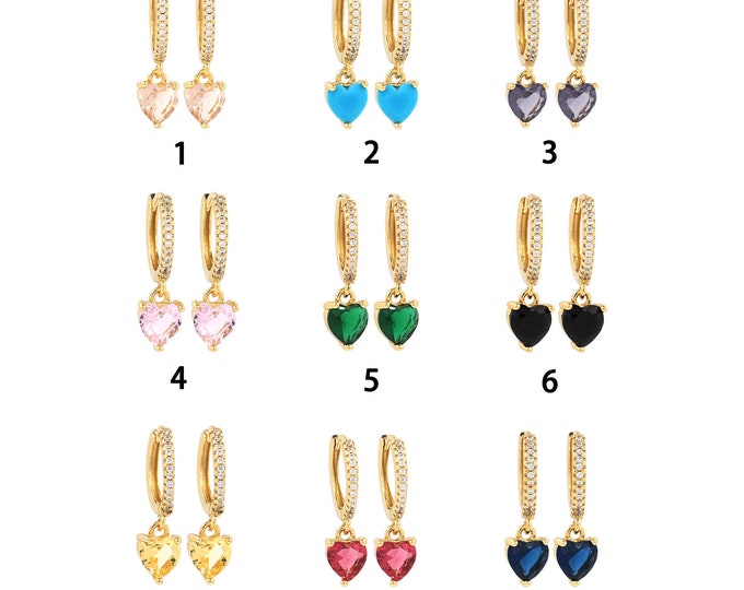 1pair 18K Gold Filling Heart Earrings,Gold Dainty Heart Earring,Simple Earrings,Gift for Her
