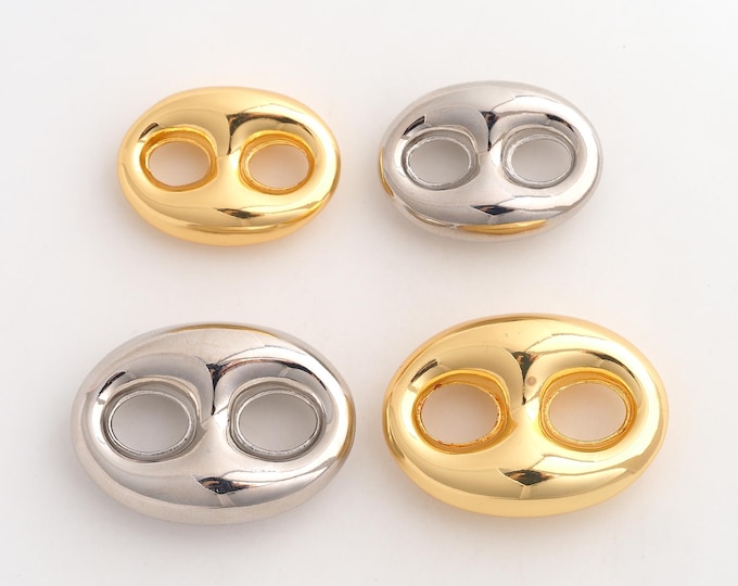 18K Gold Filled Pig Nose Connector,Pig Nose Connector,Pig Nose Connector for Jewelry Making Big:34.2x25.2x9.7mm Small：27.8x20.2x8.2mm
