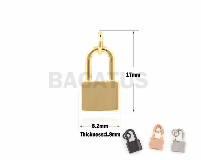 1PCS Shiny Gold Padlock Necklace, Gold Lock Pendant, Lock Charm, DIY Jewelry Bracelet/Necklace Naking Accessories 17×8.2×1.8mm