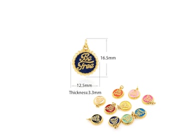 1PCS Cola Bottle Cap Pendente Oro Riempito Smalto Pendente Vino Bottle Cap Pendente Personalizzato Punk CollanaDiOduzione 12.5x16.5x3.3mm