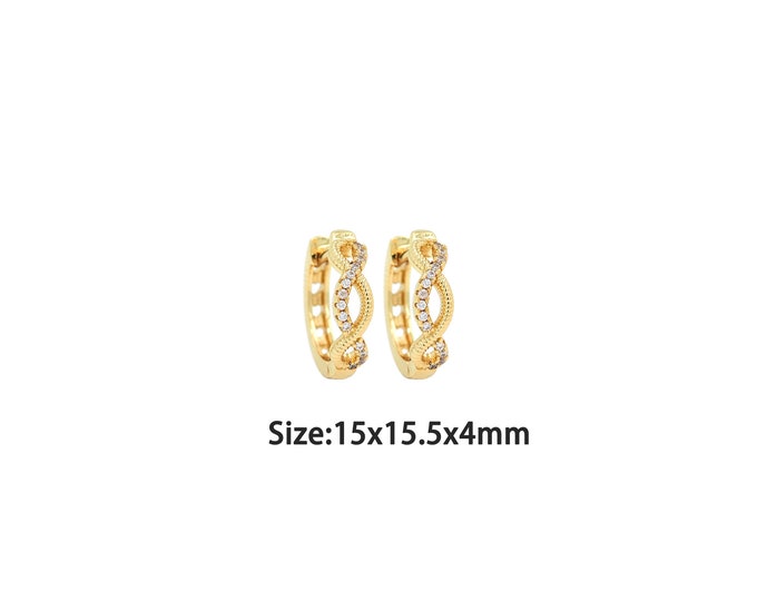 1pair 18K Gold Filling Round Earrings,Gold Dainty Round Earring,Simple Earrings,Gift for Her