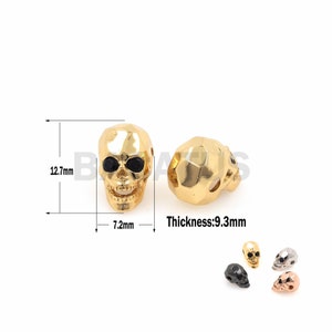 1PCS Faceted CZ skull beads, skull beads, skull charm, beaded accessories 12.7x7.2x9.3mm
