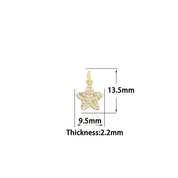 Buy 18K Gold Filled CZ Star Pendant,gold Dainty Star Charms,star
