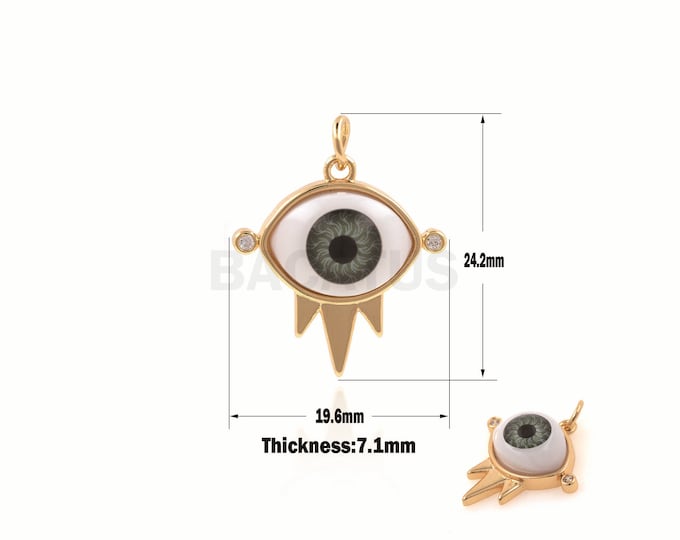 1PCS  Eye Pendant, Single Eye Charm, Lucky Charm,  Eye Charm, Eye Pendant, Suitable For Jewelry Making Supplies 27.1x16x2mm