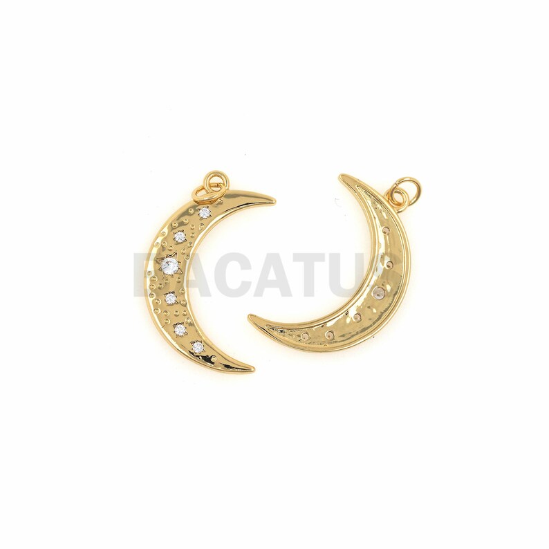 Crescent-Shaped Necklace Covered With Moon Ornaments 1PCS Half-Moon Pendant DIY Making Supplies 26.5x14x1.5mm Crescent-Shaped Charm