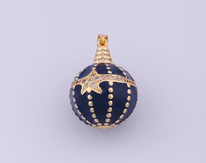 Balloon Pendant,18K Gold Filled Star Necklace,Micropavé CZ Balloon Pendant,DIY jewelry Making Accessorie,35.2x23.5x23.5mm