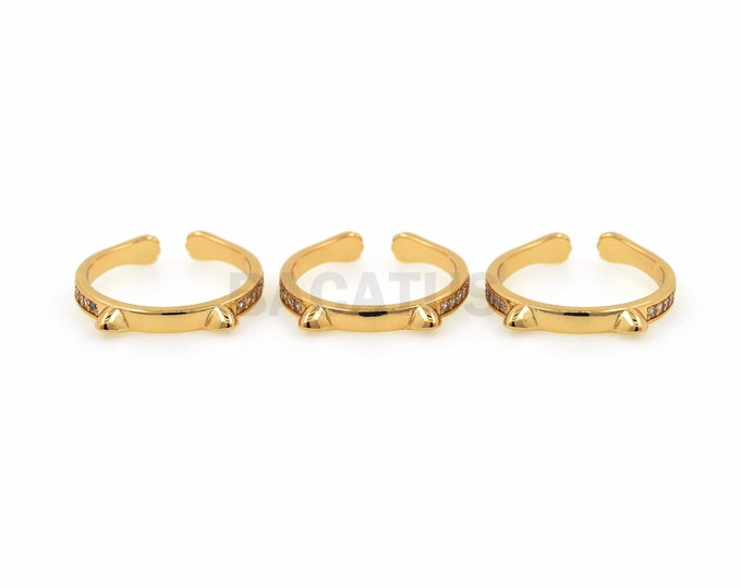 18K Gold Filled Ear Ring, Micro-Pave CZ Pointed Ear Ring, Adjustable Ring, Gold Open Ring, Stackable Ring, Exquisite And Cute Ring