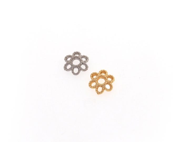10 pcs 18K Gold Filled Flower Beads Cap,Gold Flower Beads Cap, DIY Bracelet Necklace Earrings Jewelry Making,5.6x1.6mm