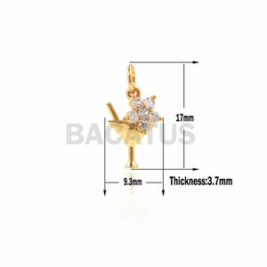 1pcs Clear C- Micro Pave Cup Pendant,Collana Bracciale Che fa Forniture 17x9.3x3.7mm
