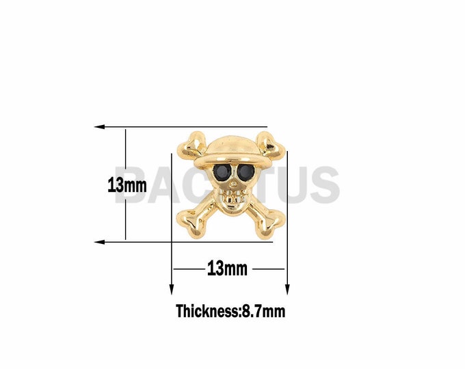 Cross skull beads, brass skull beads, punk skulls, edc beads, skull discovery, beading supplies 1pcs