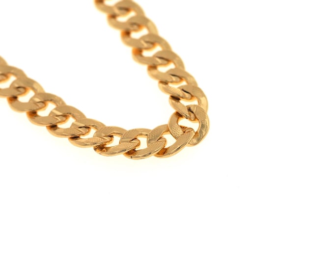 18K Gold Filled Curb Chain,Cuban Chain Necklace,Cuban Chain Necklace,Cuban Gold Chain,Cuban Chain For Necklace Anklet Supply,11x4.6x0.9mm