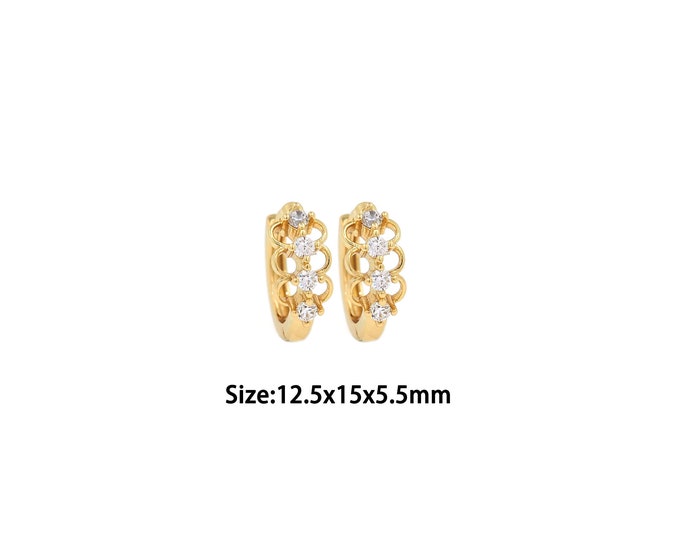 1 pair 18K Gold Filled Round Earrings,Gold Dainty Round Earrings,Simple Earrings,Gift for Her